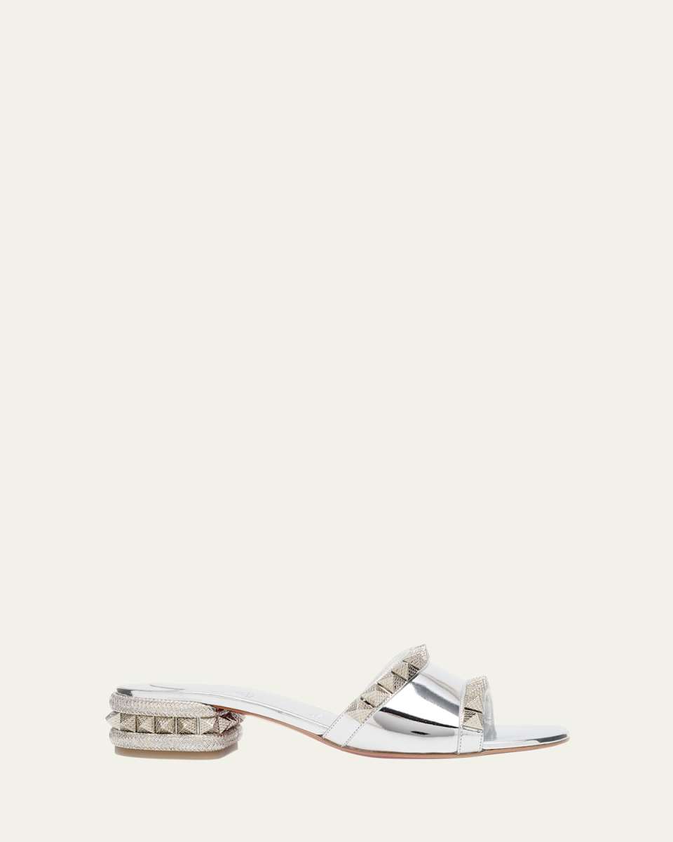 Pyramule Metallic Red Sole Slide Sandals